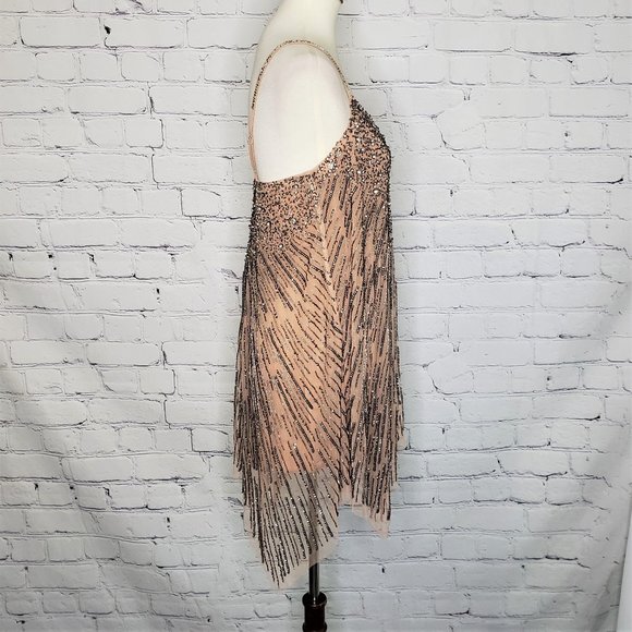 NWT TULAROSA Naiya Beaded Mini Dress in Nude, Size Medium - Picture 6 of 10